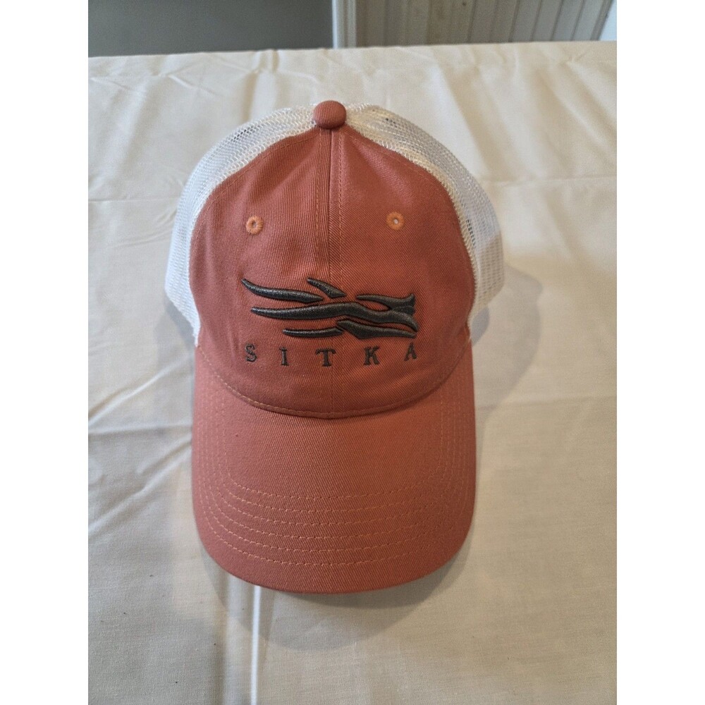 Sitka Lo-Pro Low Profile Mesh Back Ball Cap Orange/White One Size Adjustable